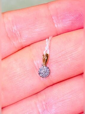 14 K  Gold  & Diamonds 💎 Pavé Disc Pendant